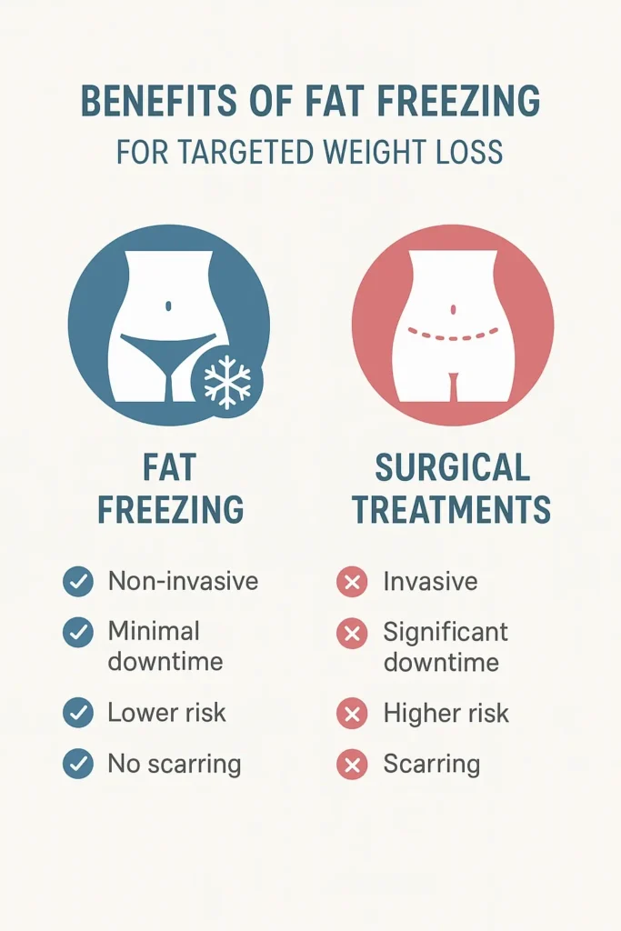 graphic showing the benefits of fat freezing Sedgley